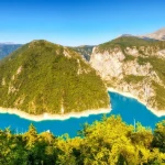 Piva lake and river