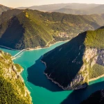 Piva lake and river