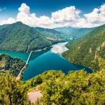 Piva lake and river